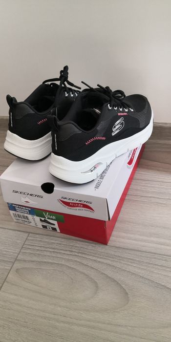 Skechers, Pantofi sport Arch Fit, Alb, Negru, 38