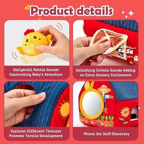 Нова играчка Мека образователна ферма Монтесори с 6 плюшени животни за дете бебе