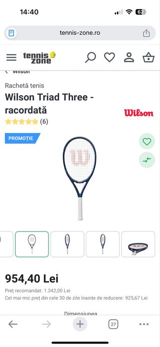 Racheta Wilson Triad Three,pentru incepatori,detin 2 bucati!