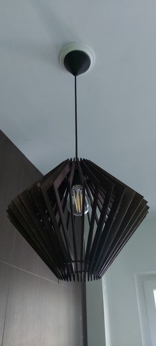 Дървен полилей/пендел с кабел и фасунга