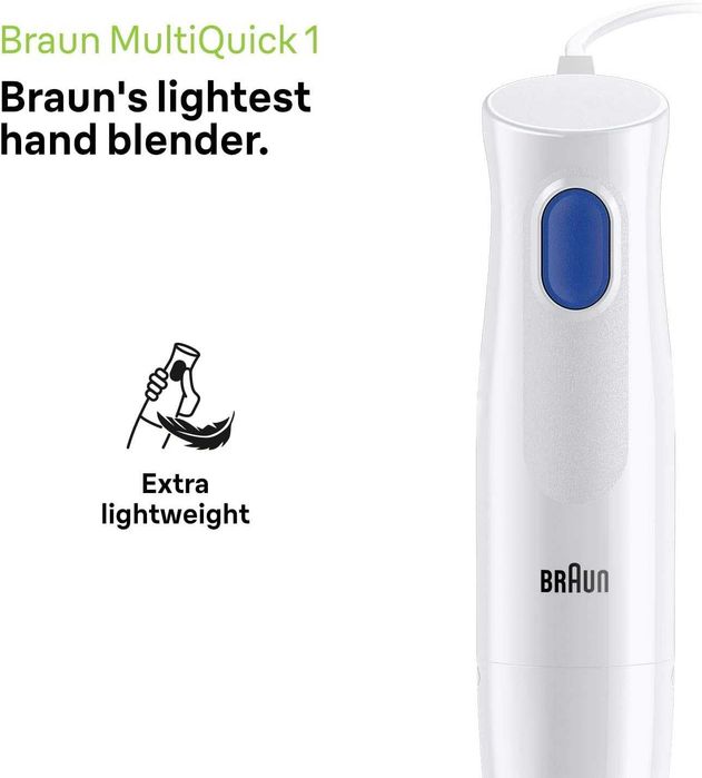 Braun Multi Quick 1, 450W, Ръчен блендер, Една скорост, 0.600L кана
