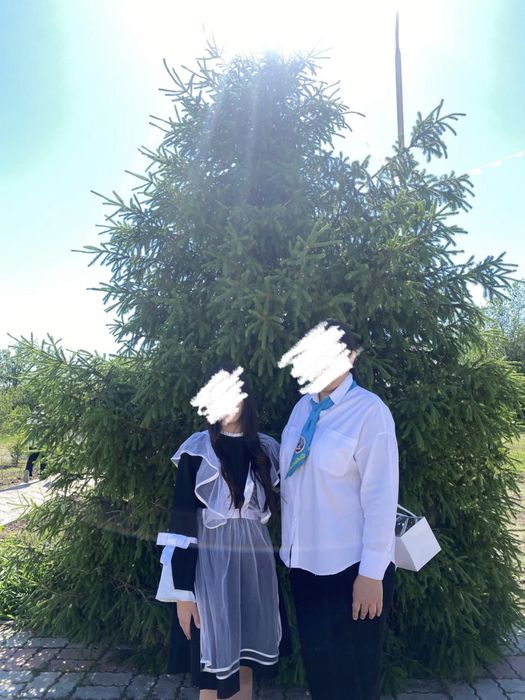 Платье на выпускной с фартуком