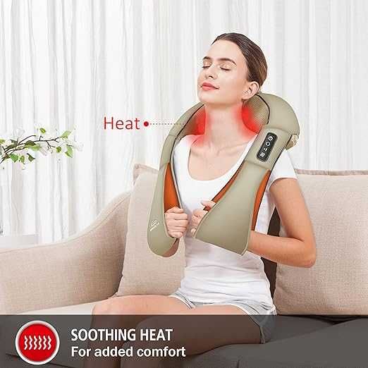 Безжичен масажор за врата Snailax SL632NCK Shiatsu с топлина, преносим