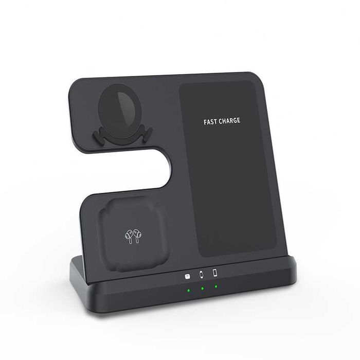 Încărcător Wireless 3-in-1 Fast Charge 15W, Telefon, Smartwatch, Căști