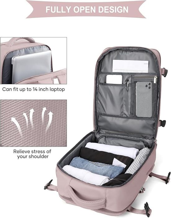 Rucsac Cabina Avion 40x20x25 Laptop 14 Waterproof Roz
