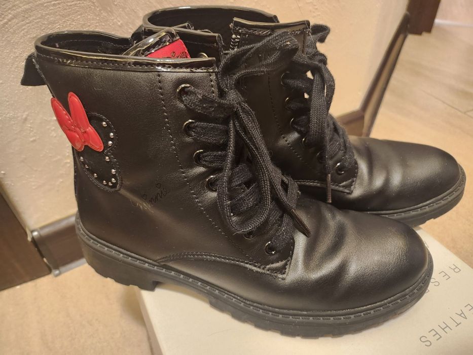 Черни детски боти от естествена кожа GEOX Disney 35 номер