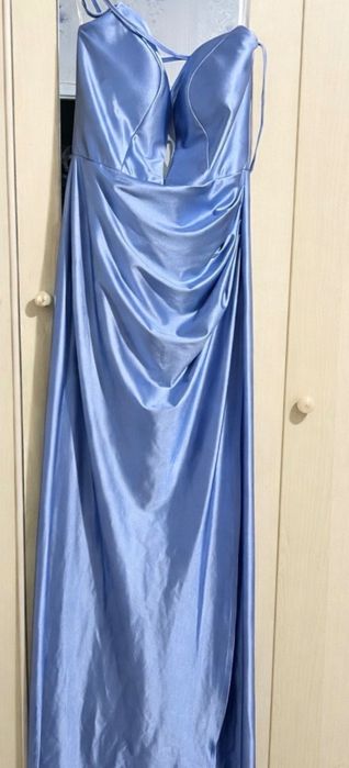 Рокля синя и кафява