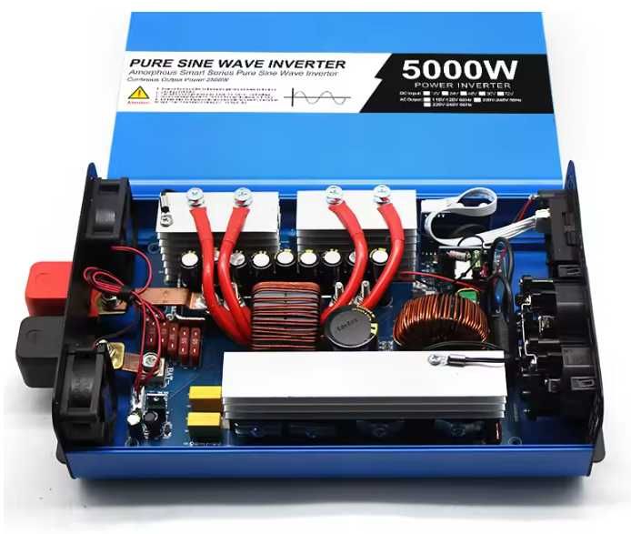 Инвертор чиста синусоида с LCD екран 5000W DC 12/24v към AC220v-50Hz