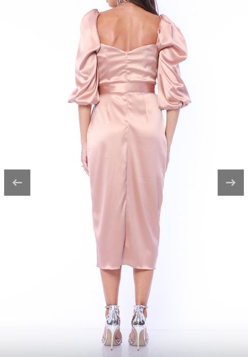 Rochie saten lungime midi