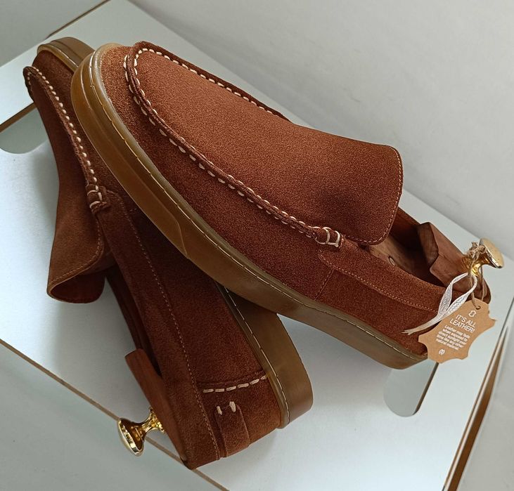 Pantofi casual loafer 42 44 slip on Migato NOI piele naturala moale