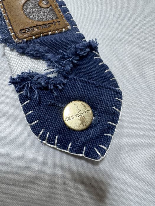 Cravata Carhartt WIP reworked 1of1 handmade white & blue