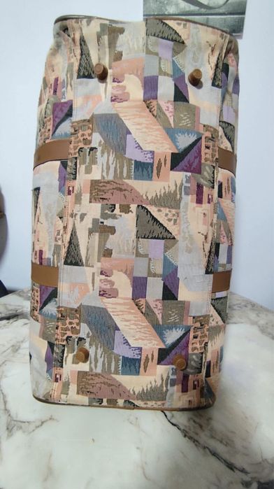 Geanta de voiaj cu manere din piele