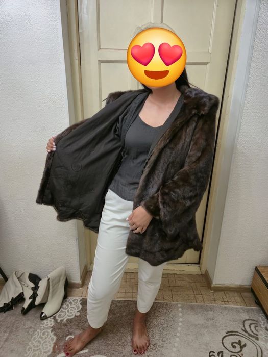 Шуба норковая с капюшоном