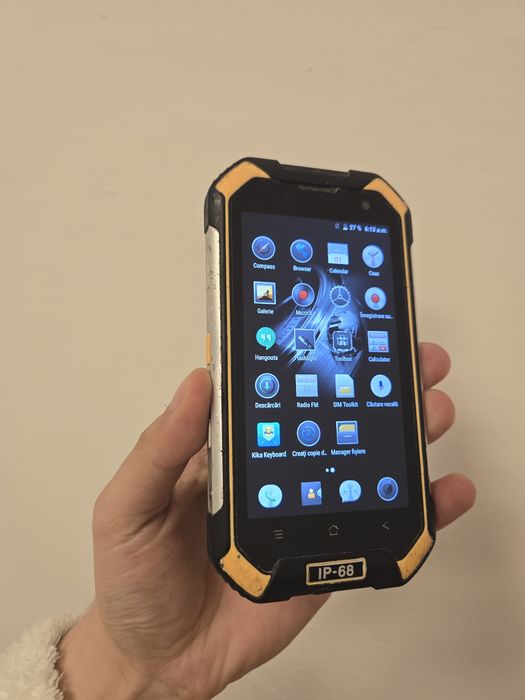 Telefon rezistent iP68 santier / praf / apa Alb-- casti wireless