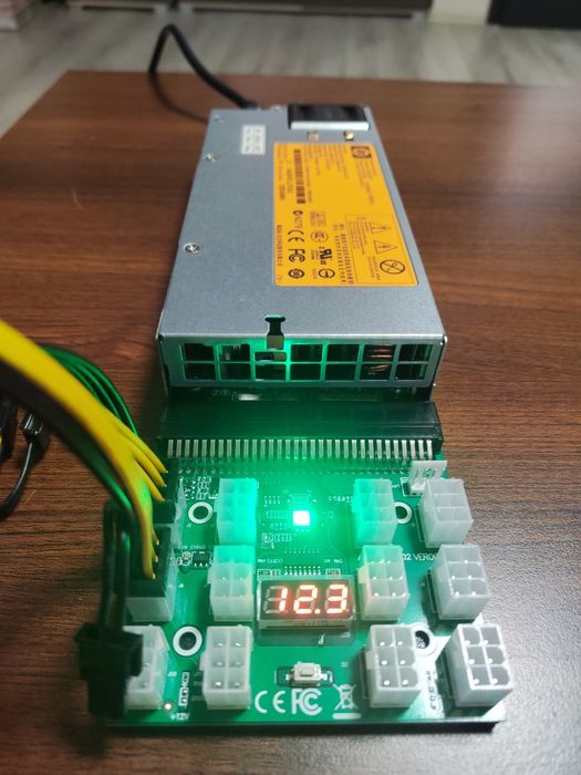 Комплект сървърно захранване HP 750 с платка + 12 кабела 6+2 пина!