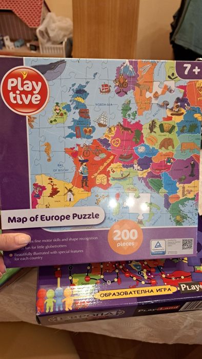 Пъзели - Мини маус и карта на Европа.  Игра Европа - история и геогр