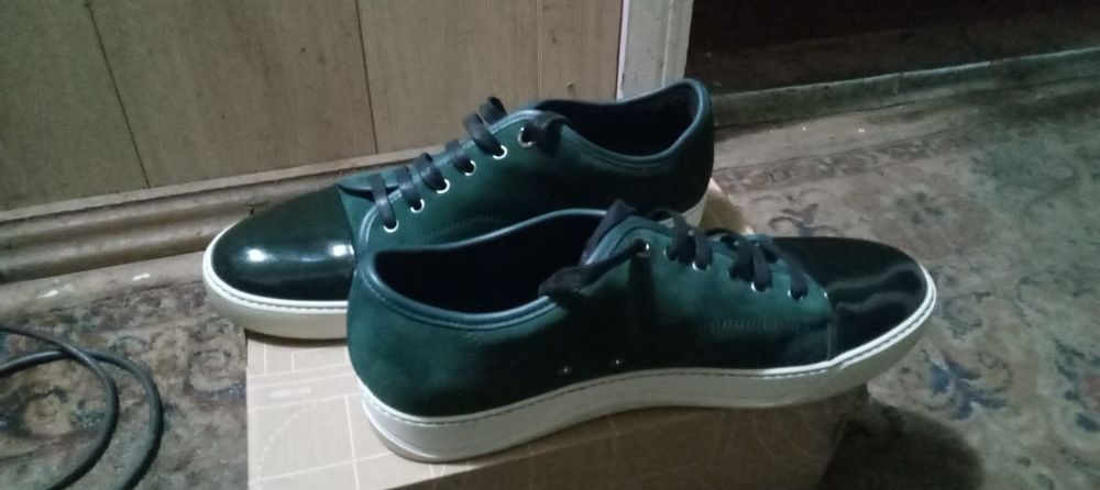 Кеды LANVIN  DBB1  Suede Patent Green,оригинал,размер  10(US).