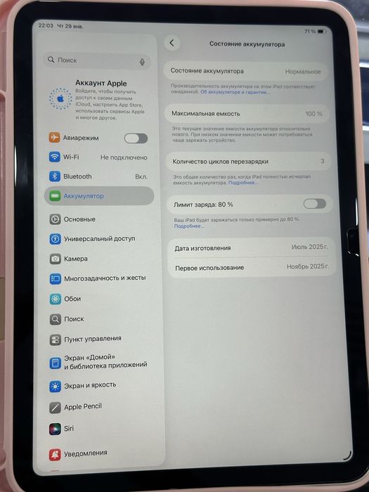 ipad A16. 128 gb 100 %