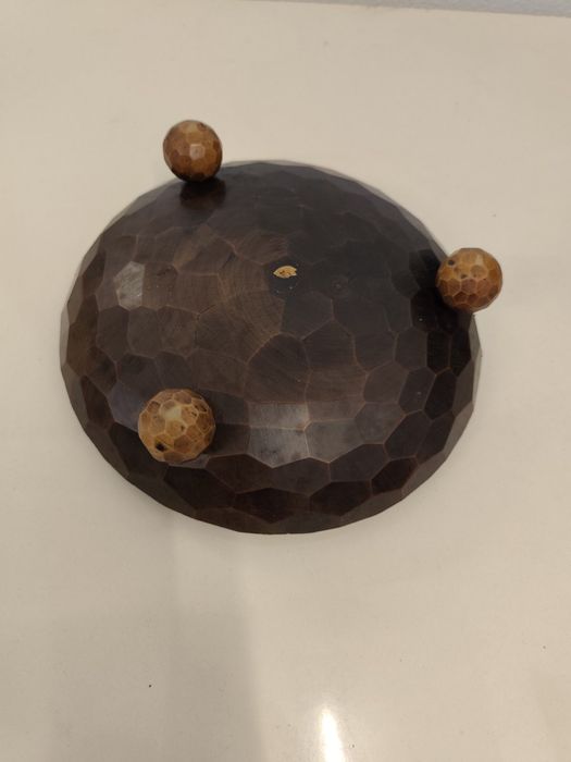 Винтидж дървена декоративна купа – Art Deco, ръчна изработка