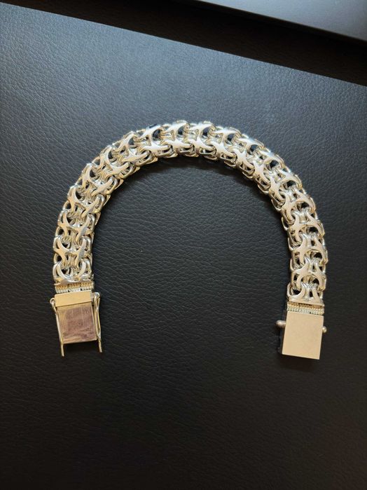 Seturi Argint 925 Masiv Handmade Byzantine Lant Bratara