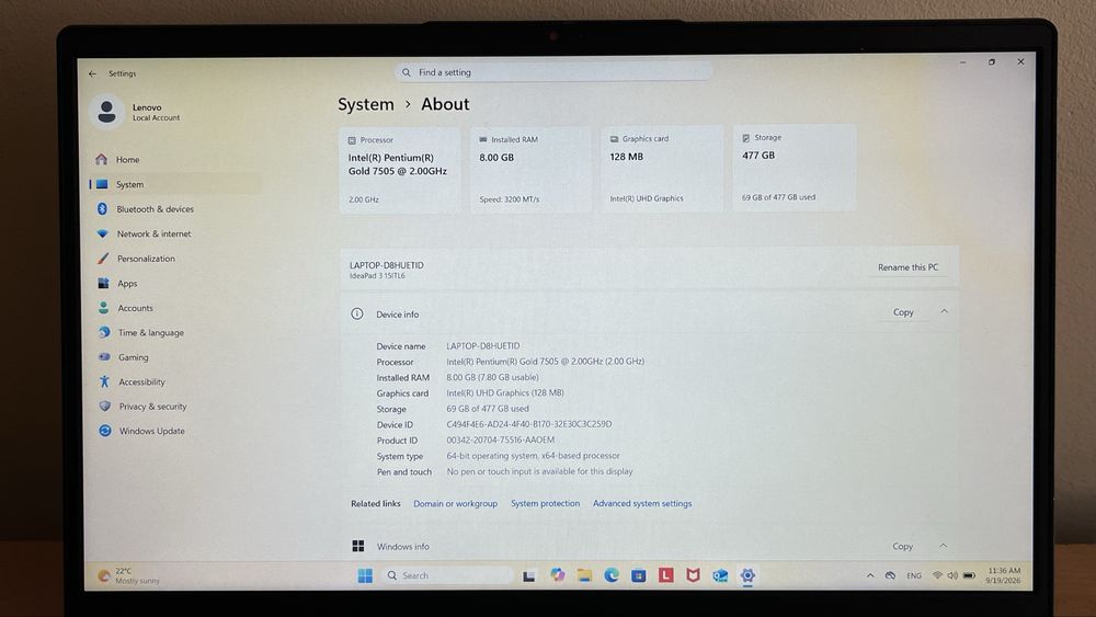 Лаптоп LENOVO IdeaPad 3 15ITL6