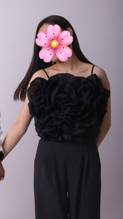 Черный корсетный топ