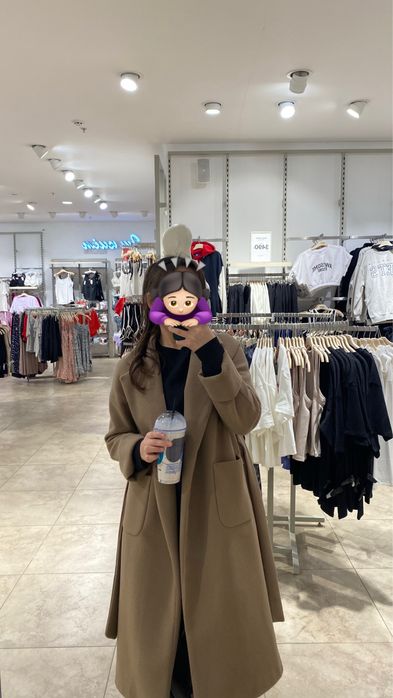 Пальто коричневое