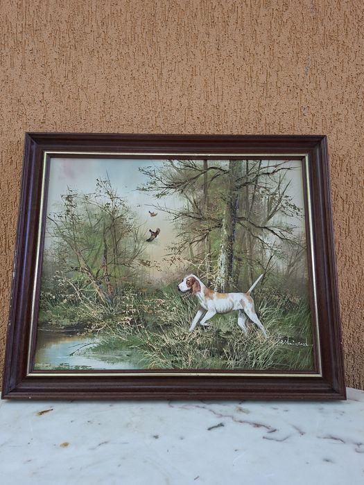 Tablou vechi, pictura ulei pe pânză