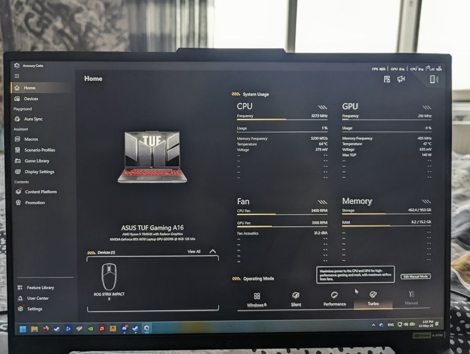 ASUS TUF GAMING A16 FA607PI RTX4070 AMD Ryzen 9 7845HX