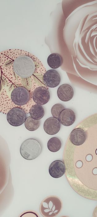 Лот от пълен комплект монети и книжни пари от 1974