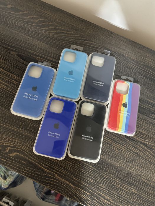 Husa Apple Gri Negru Alb Roz iPhone 15 Pro Max, 15 Pro, 14 Pro Max