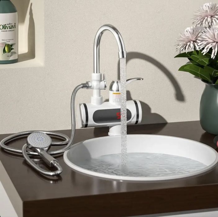 Baterie Robinet Electric instant Chiuveta Dus cu afisaj tip Delimano