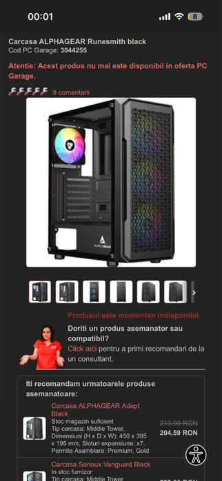 kit placa de baza b760 m-a ddr5+carcasa alphagear+cooler procesor