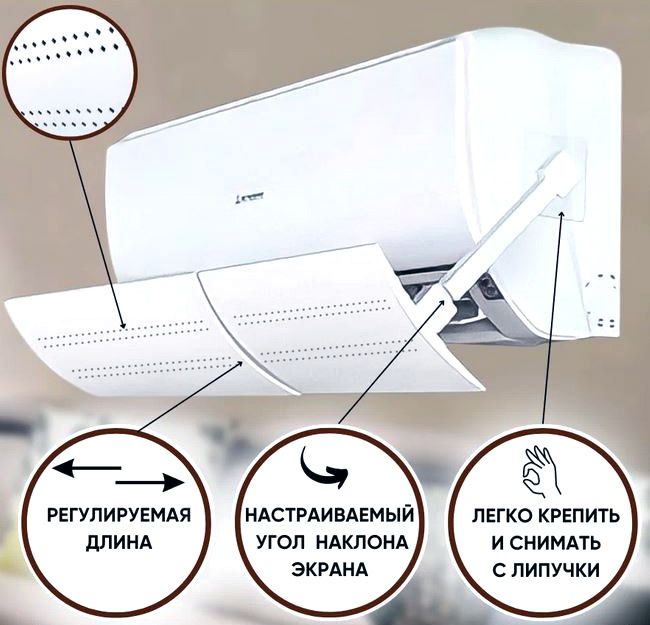 Защитный экран для кондиционера регулируемый универсальный. Скидка!!