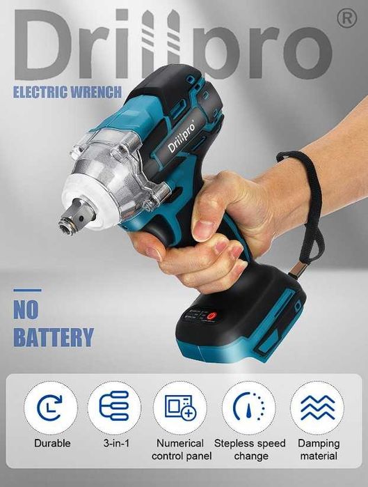 Гайковерт ударный 18в Drillpro 350N.m бесщеточный аккумуляторный
