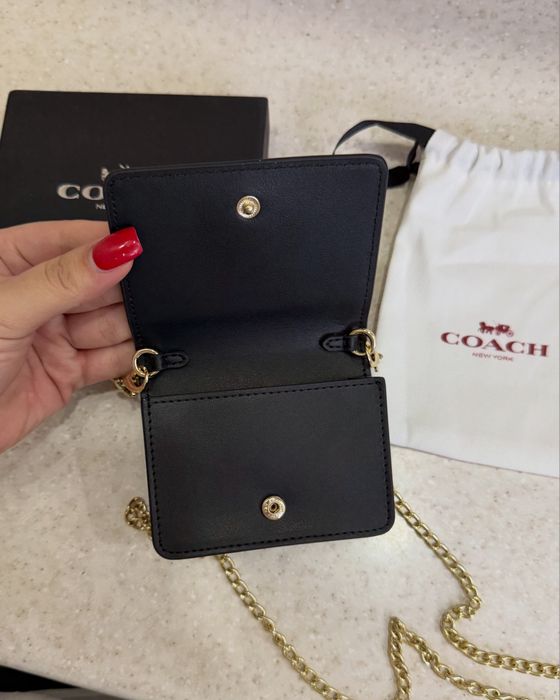 мини-сумка Coach (картхолдер на цепочке)