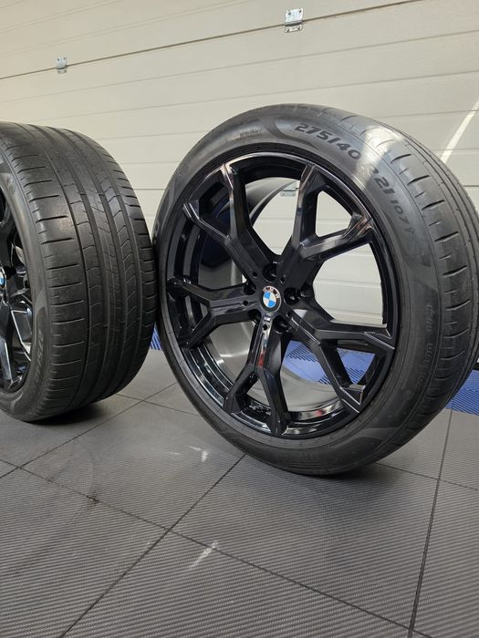 Оригинални 21" M Sport черни джанти с летни гуми Pirelli (2022) за BMW X5 (G05) / X6 (G06) + TPMS