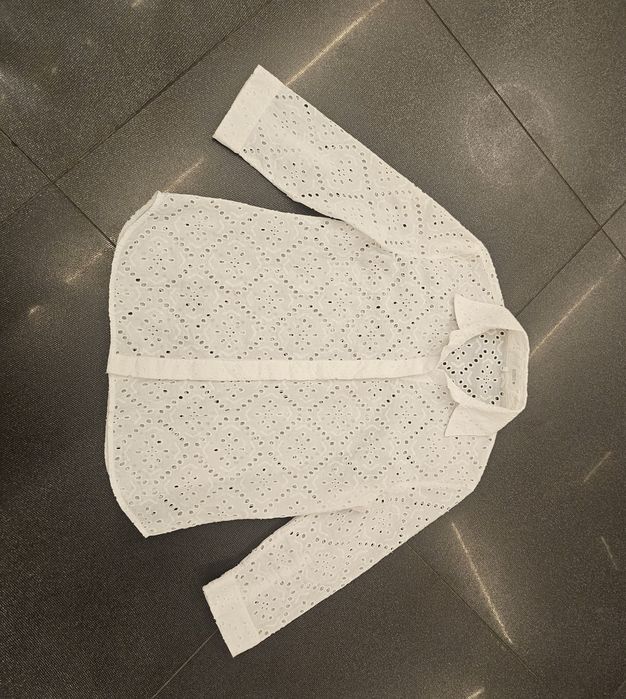 ZARA риза памучна дантела XS-34