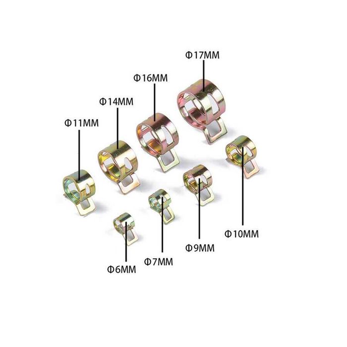 160 броя пружинни скоби за маркучи въздух вода гориво автомобил джип