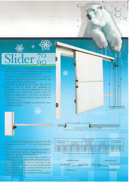 Usa frigorifica refrigerare/congelare - batanta/culisanta/flip flap