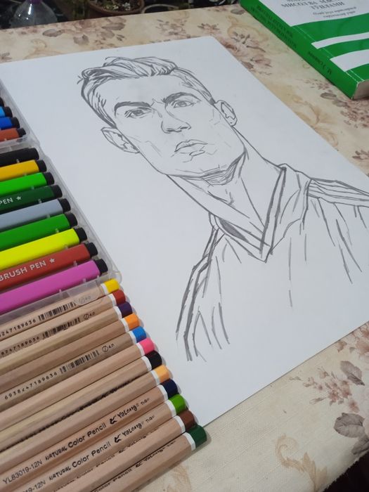 RONALDO rasmi. A3 Portret.
