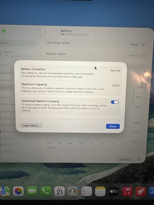 Гаранционен! 100% Батерия!Macbook air m3 16 GB/256ssd