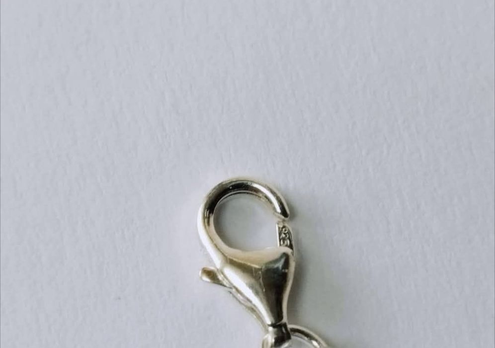 Vechi charm pandantiv argint 925, in forma de inima, sticla de Murano, albastru inchis