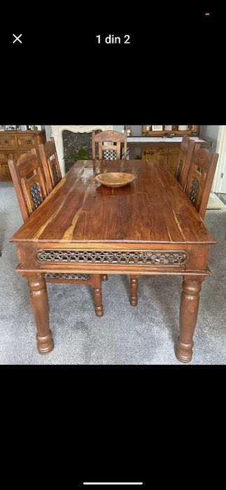 Set masa +scaune lemn masiv