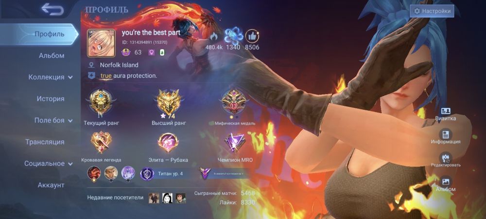 Mobile Legends личный акк