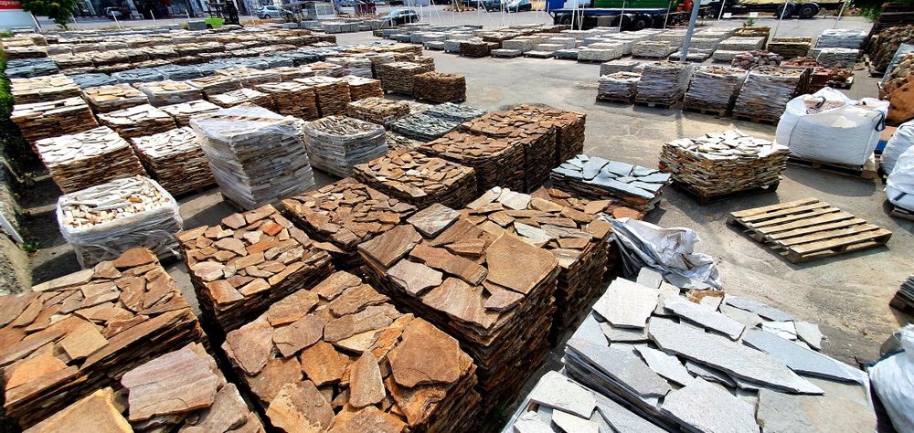 гнайс камък тикли плочи настилка каменна облицовка декорация