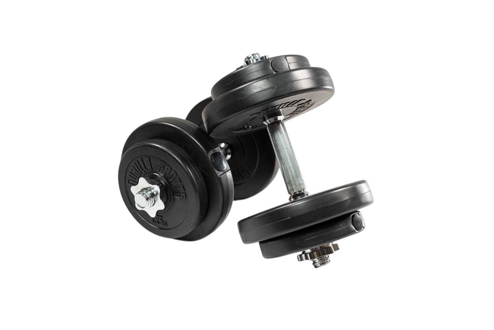 Set gantere reglabile 20 kg cu discuri ciment