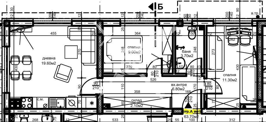 Тристаен апартамент Христо Смирненски !