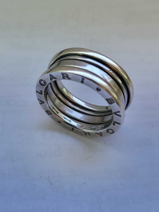 inel Aur alb Bulgari ( B01 ring ) impecabil, 10,5 gr, marimea 57