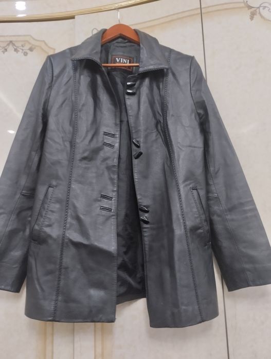 Пиджак кожаный  цвет Чёрный